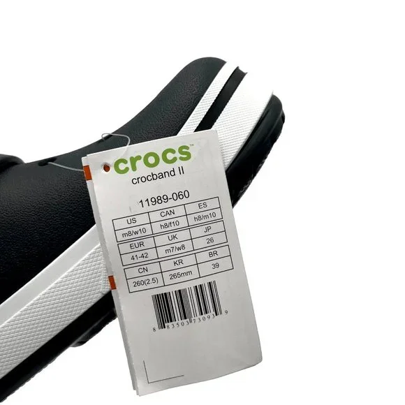 Crocs Crocband Mens Clog Size 8 Black Slip on Water Friendly Comfortable Sandals - Picture 7 of 15